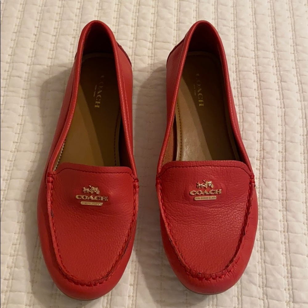 Red Coach signature loafers flats slip-ons size 8